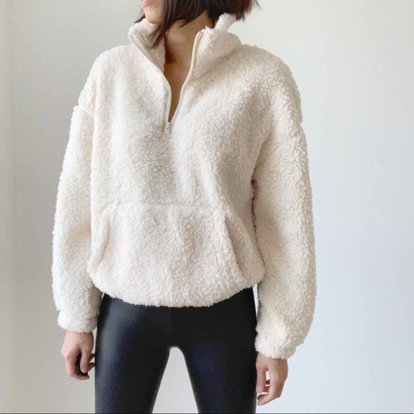 SOFTEST SHERPA HALF ZIP PULLOVER JACKET -  OFF WHITE - Picture 2 of 10